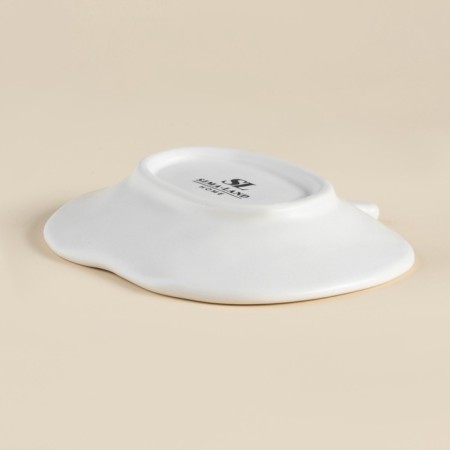 SL Home plate "Autumn Breeze", 13 × 11 × 2.5 cm, ceramics, white color-4