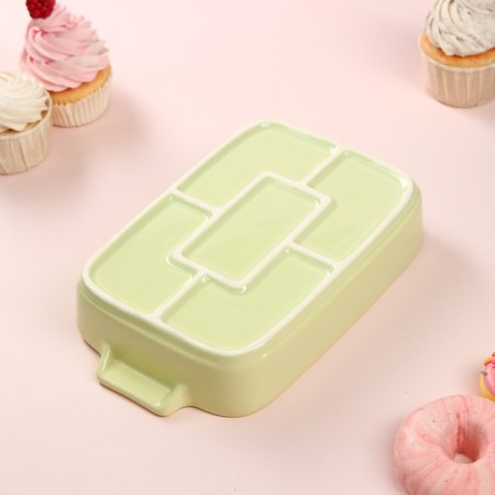 Lazania baking form, ceramics, green, 25x15x4.5 cm, 1 variety, Iran-3