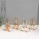 Summary metal, glass for 2 candles "hexagons" white with gold 15.5x26.5x10.5 cm