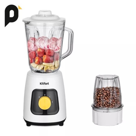 KitFort KT-3517, stationary, 600 watts, 1.5/0.05 l, 2 speeds, white-black