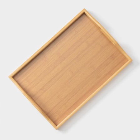 Tray with handles of the share Striata, 37.5 × 26 × 5 cm, bamboo-2