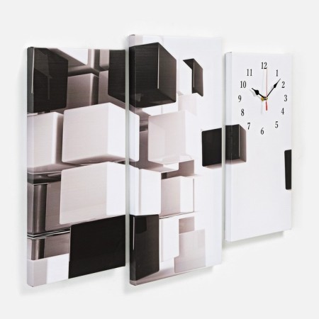 Carty clock is wall-mounted, modular "abstraction", silent, 60 x 80 cm, triptych-1