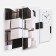 Carty clock is wall-mounted, modular "abstraction", silent, 60 x 80 cm, triptych
