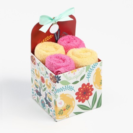 A set of decorative terry napkins "hares" 30x30 cm - 4 pcs, 100% cotton, 340 g/m2-5