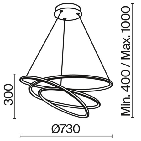 Suspension lamp Maytoni Mod100pl-L88WK1, LED, 2x79 W, 730x3200 mm, 6400 lm, white-2