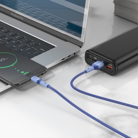 Hoco X65, microUSB - USB, 2.4 A, 1 m, tpe braid, blue-4