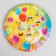 A disposable paper plate "Happy Birthday!" Funny emoticons, 18 cm