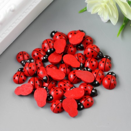 Decor for creativity wood "ladybugs" (set of 40 pcs) 1.1x0.8 cm
