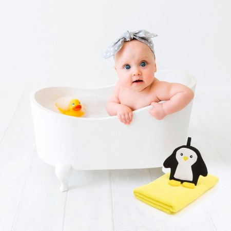 Penguin for bathing a towel 70*130 cm with a washcloth-1