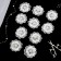 Knitted elements "double flowers", d = 6 cm, 10 pcs, white color