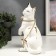 Souvenir ceramics "White cat with a belt" with gold, rhinestones 22.5 cm