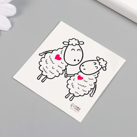 Tattoo on the body Black "lamb" 6x6 cm-4
