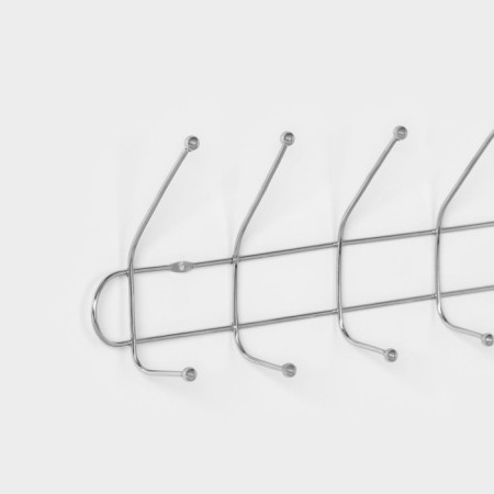 The hanger wall -mounted on 6 double hooks of the share "Shine", 48 × 13.5 × 6.5 cm, silver color-2
