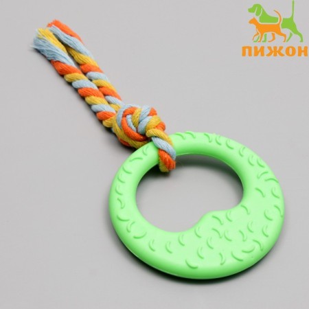 Chewing toy with a rope "Girya", green