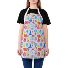 Apron of a kitchen with a “Christmas tree decorations” photo print, adjustable, size OS