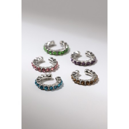 Earrings "Kuffs" cuffs, set of 5 pcs., Colored in silver-4