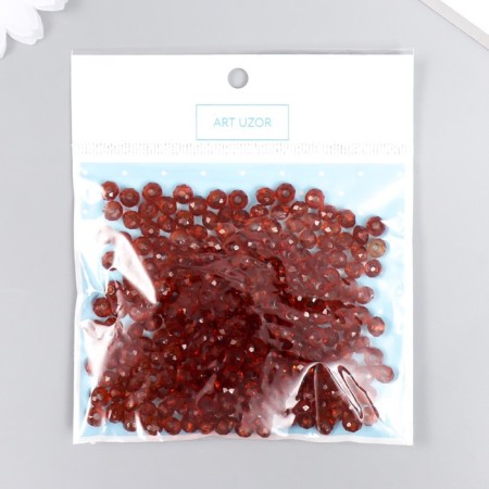 Beads for creativity plastic "Crystal with wine faces" set of 20 grams 0.4x0.6x0.6 cm-3