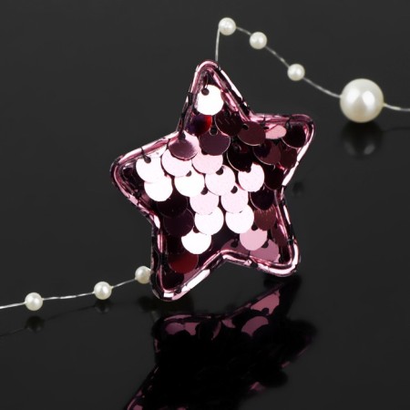 Application with sequins "Star", 3.7 × 3.7 cm, 10 pcs, pink color