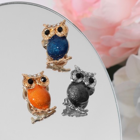 Brooch "Eagle owl" mini, color mix (indivisible packing 12 pcs., Price per pcs.)-1