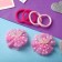 Hair set "Alice" (4 elastic bands, 2 clamps) pea ears, pink