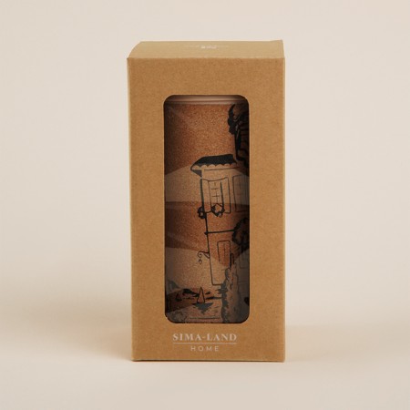 A glass with a cork SL Home “Seville”, 450 ml, 9.5 × 9.5 × 18.5 cm, beige color-4