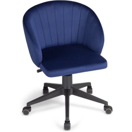 Computer chair Plastic/velor, black/blue 59x60x78 cm-5
