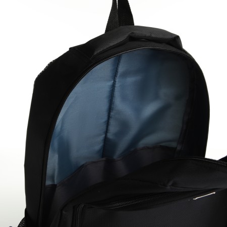 School backpack from textiles with a zipper, 4 pockets, black color-5