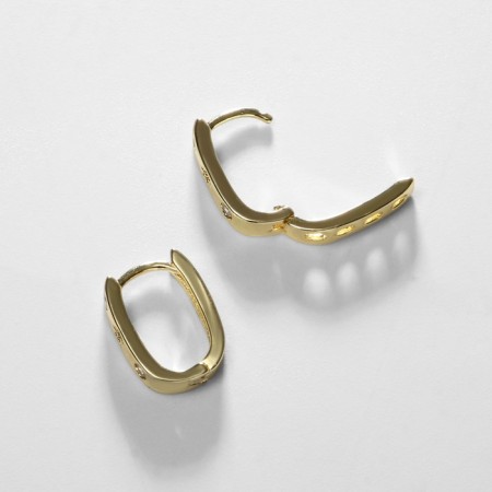 Earrings with rhinestones Xuping Arph with bets, white color in gold-2