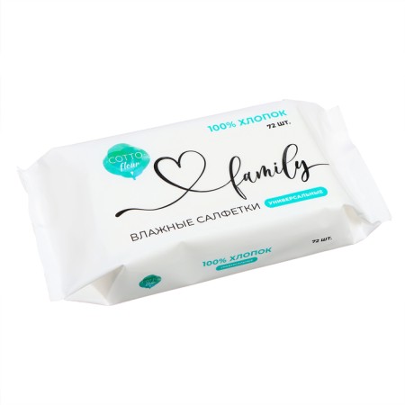 Wet Cottofleur napkins universal, with cotton, 72 pcs.-2