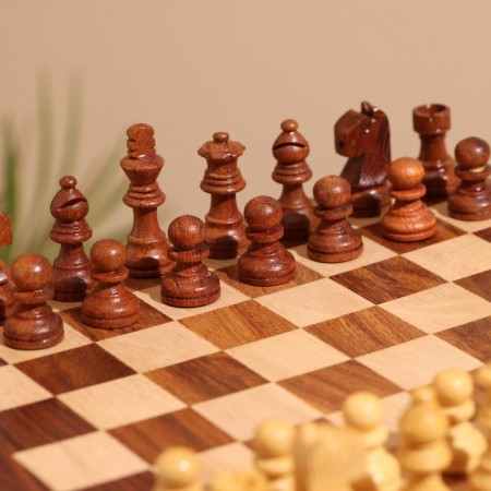 Board game 3V1 (chess + domino + cubes), board 20x20 cm, tree shisham-5