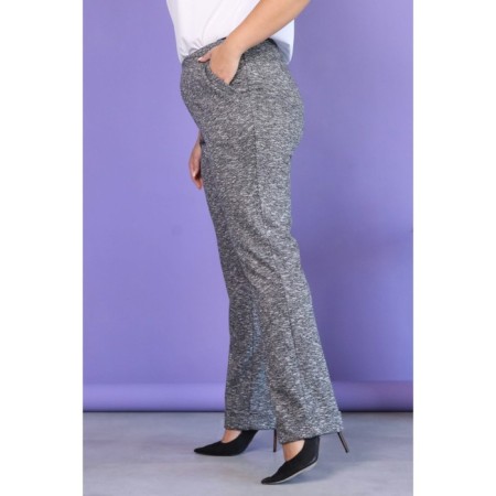 Female trousers, size 60, gray color-7