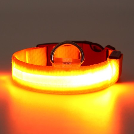 Collar with backlight size S, Osh 35-43 x 2.5 cm, 3 lumines of the glow orange-3