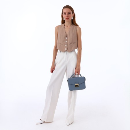 Women's bag on the valve, Textura, small size, blue color-14
