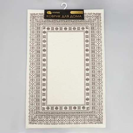 Savanna bathroom mat, 60 × 90 cm, white-brown color-3