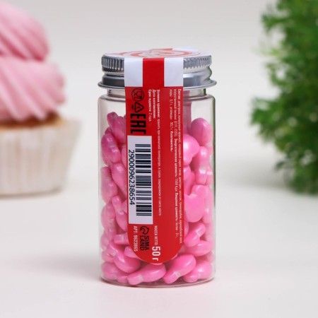 Sprinking confectionery "Little Mickey", pink, 50 g-2