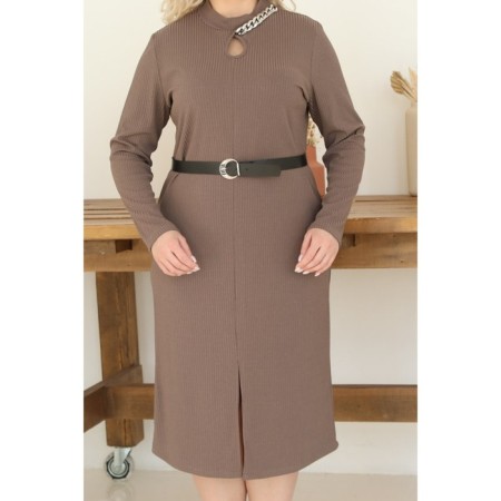Women's dress, size 50, brown color-6
