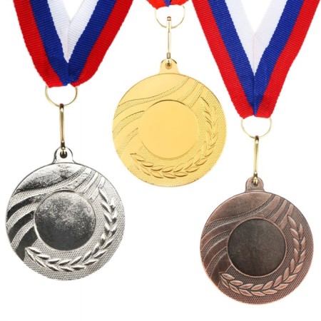 Medal for applying 007 diam 5 cm. Color of bronze. With a ribbon-1