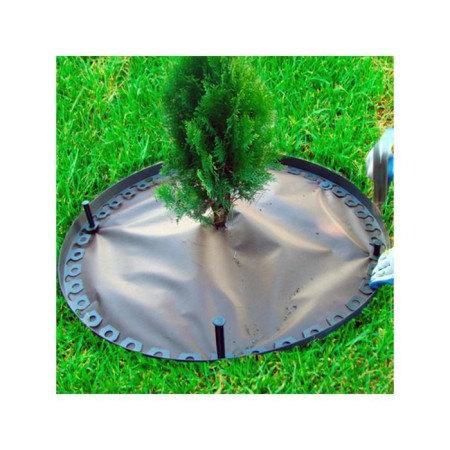 Garden plastic curb, 38 mm, black, 10 m + 30 stakes, "mango-7