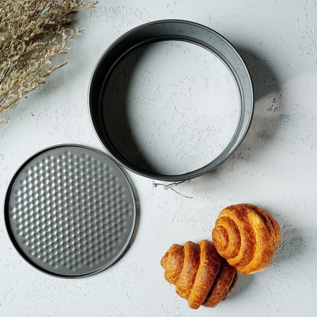The form for baking the share "Elin. Circle ", d = 22 cm, removable bottom, anti -stick coating, black color-5