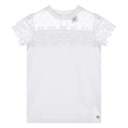 Blouse with lace for a girl, height 128 cm-3