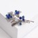 Brooch "Flowers" forget -me -not bouquet, blue color in silver