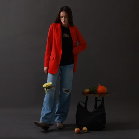 Jacket female single -breasted mist p. 46, red-8