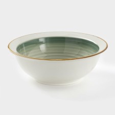 Ceramic “Crafts” salad bowl, 1.4 l, 23 × 8 cm, dark green color