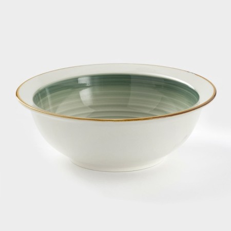 Ceramic “Crafts” salad bowl, 1.4 l, 23 × 8 cm, dark green color