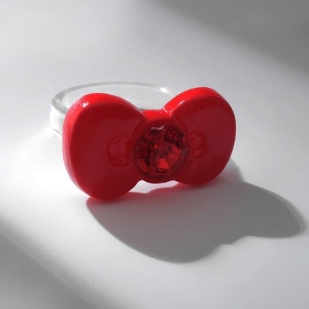 Ring "Bow", red color, 17 size-4