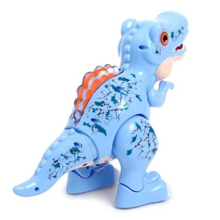 Willy dinosaur, light and sound, works from batteries, blue color-2