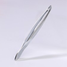 Pinzet begged, wide, 8.5 cm, silver color