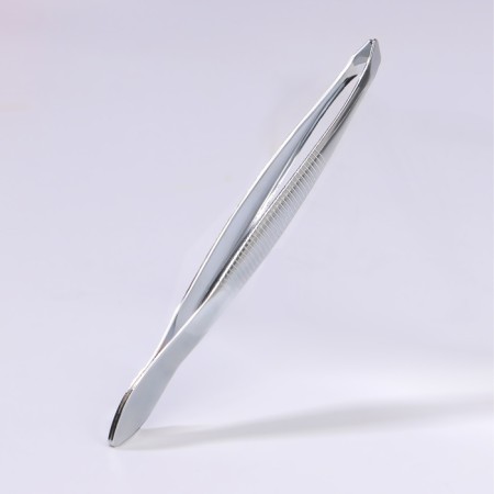 Pinzet begged, wide, 8.5 cm, silver color