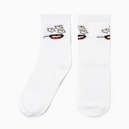 Women's socks "Eggs", white color, rr 23-25