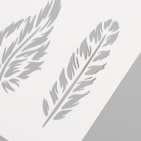 Plastic stencil "feathers", 16x24 cm-2